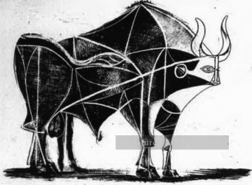 Le Bull State V 1945 noir et blanc Picasso Peinture à l'huile